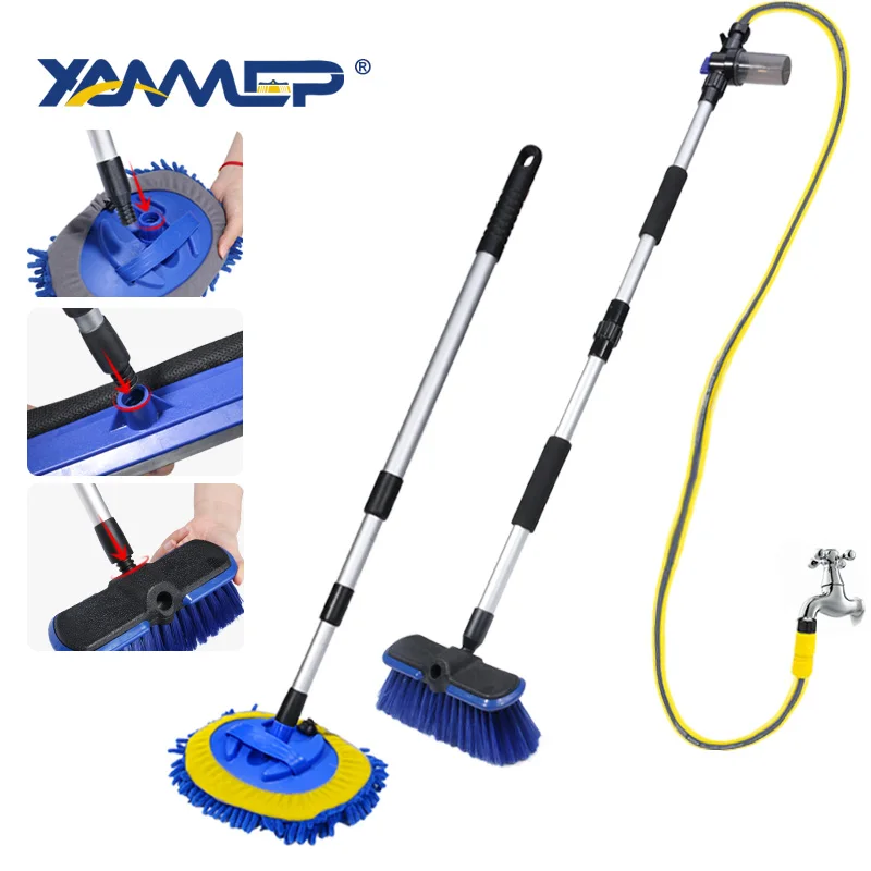 

Car Wash Brush Cleaning Mop Chenille Broom Water Flow Windows Squeegee Telescoping Handle Foam Bottle Car Accessories Xammep