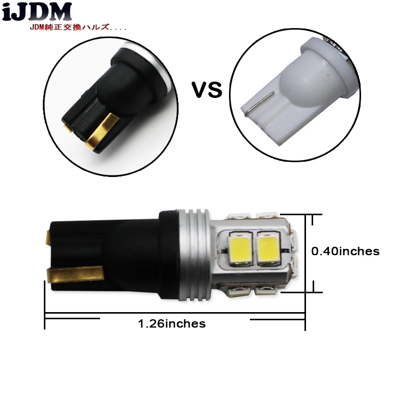 IJDM Canbus Белый и янтарный 3030 высокой мощности 168 2825 T10 светодиодный лампы для автомобиля парковочные огни, внутренняя карта купольные огни, 12 В