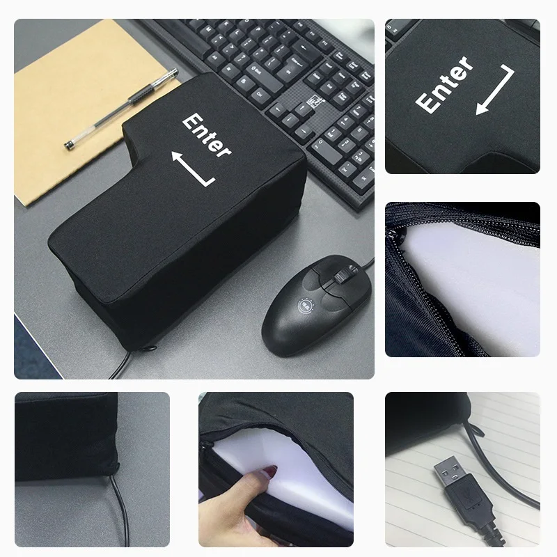 Новая игрушка для снятия стресса большой размер SUB Enter Key Мягкая Черная мягкая