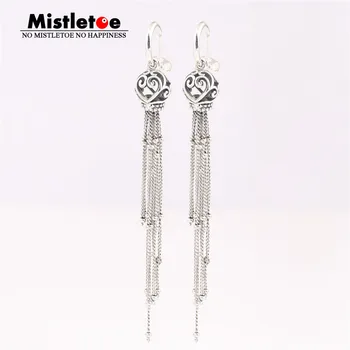 

Mistletoe 925 Sterling Silver Enchanted Tassels Drop Earrings European Jewelry