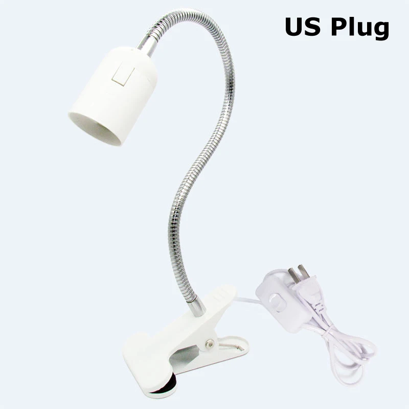 LED Clip Base E27 Lamp Holder 40cm Long Metal Hose With EU Plug US Plug UK Plug  (4)