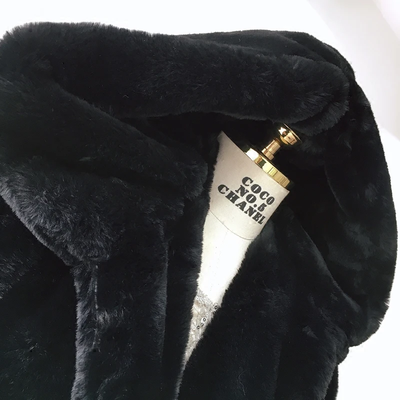 Dames Haute Nouveau Taille Fourrure Femmes Chaud Mode Long Lapin D'hiver Épaissir Manteau Manteaux La 2018 Gray dark Lp39 Black Qualité Faux Plus Rex De q7U684tw