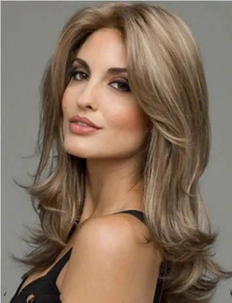 

WIG Lace Inside Fashion Women Lady Curly Long Wavy hair Golden Blonde Free Shipping