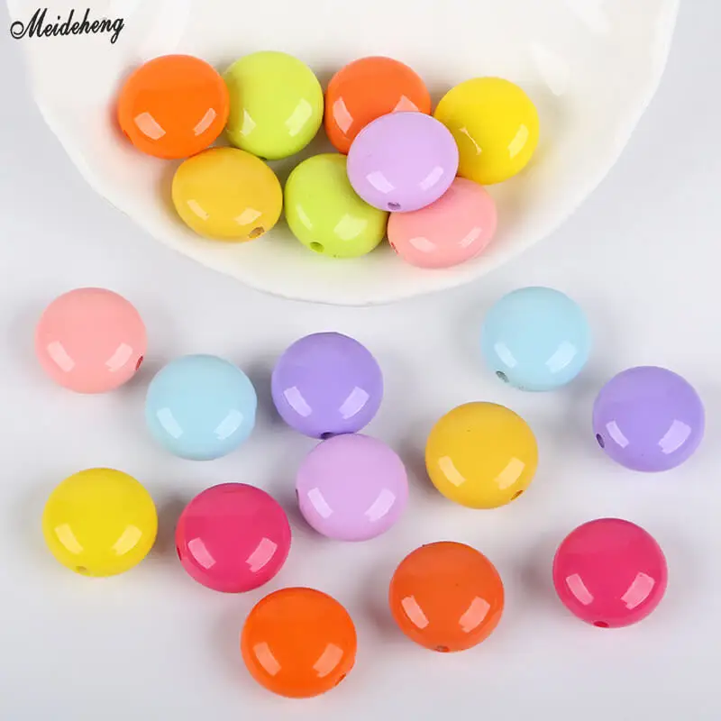 

Fashion Kids DIY Flat Ball Abacus Beads Acrylic through hole New Hair Decoration Jewelry Head Decoration Accessory