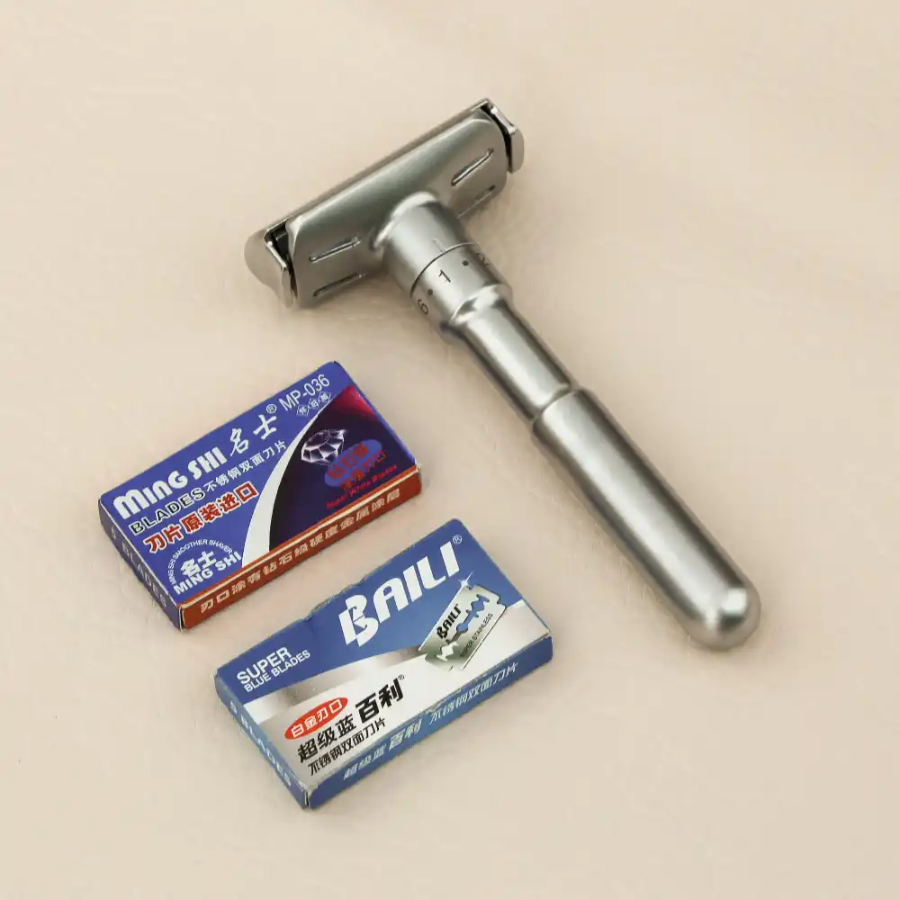Mingshi Full Zinc Alloy Safety Razor For Men Adjustable 1 6 Files Close Shaving Classic Double Edge Razors Safety Razor Double Edge Razoredge Razor Aliexpress