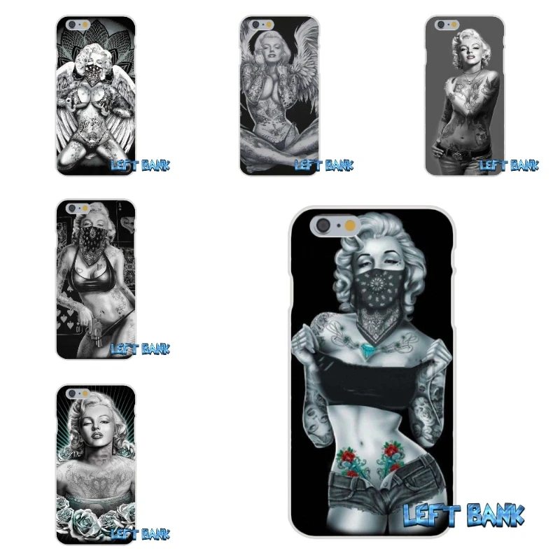 Audrey Hepburn Tattooed Marilyn Monroe Soft Silicone TPU Transparent Case For Samsung Galaxy Note 3 4 5 S4 S5 MINI S6 S7 edge | Мобильные