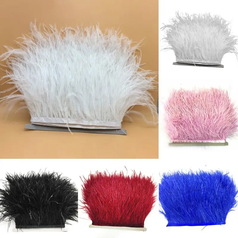 

Headband Dress Sewing Soft Feather Fringe Satin Costumes Crafts DIY Ribbon Tape Accessories Handmade Decoration Ostrich Trims