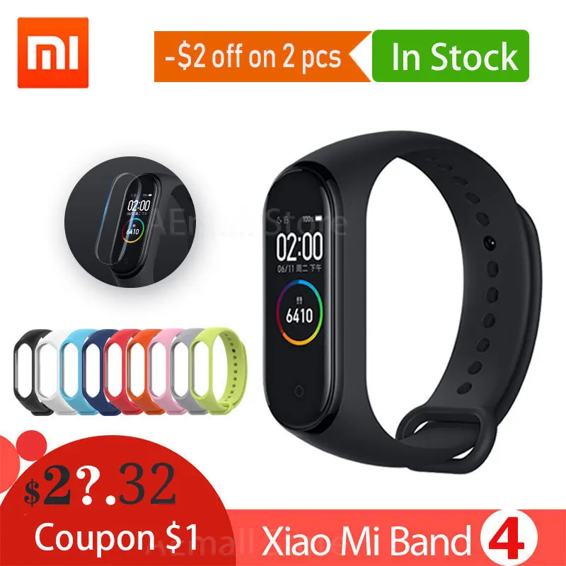 

Global Version Xiaomi Mi Band 4 Smart Wristbands Miband 4 Bracelet Color Screen Heart Rate Fitness Bluetooth 5.0 Chinese Version