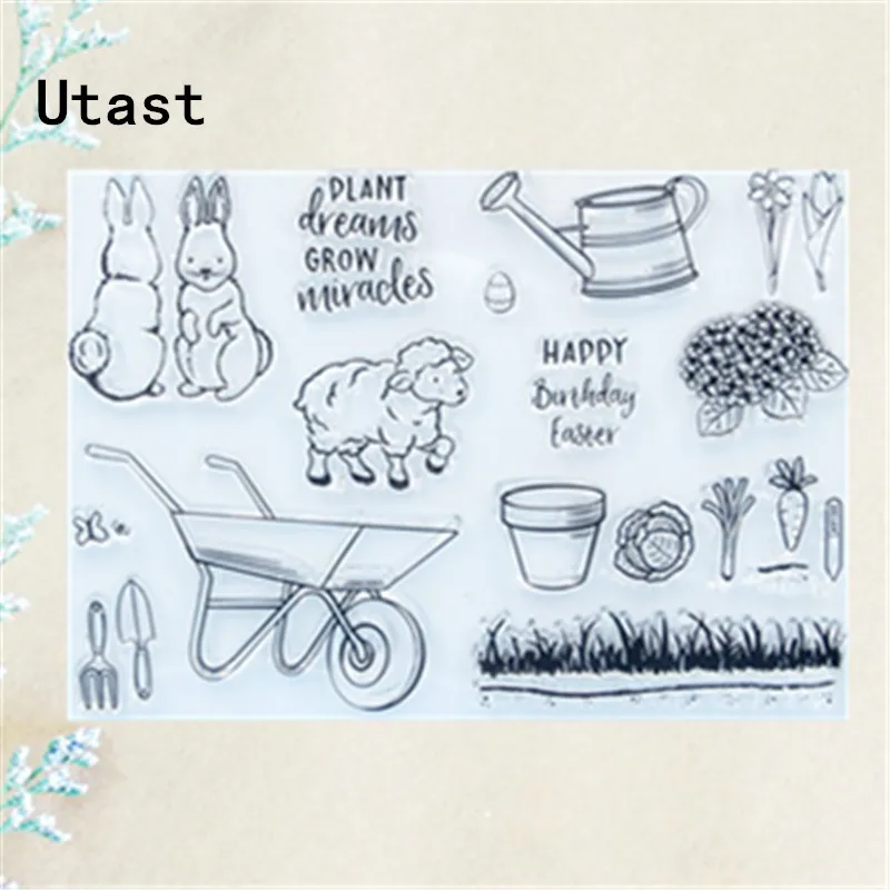 pasture Animal Planting Clear Silicone Stamps /Transparent Rubber Stamp for DIY Scrapbooking/Photo Album Decorative Craft Making | Дом и сад
