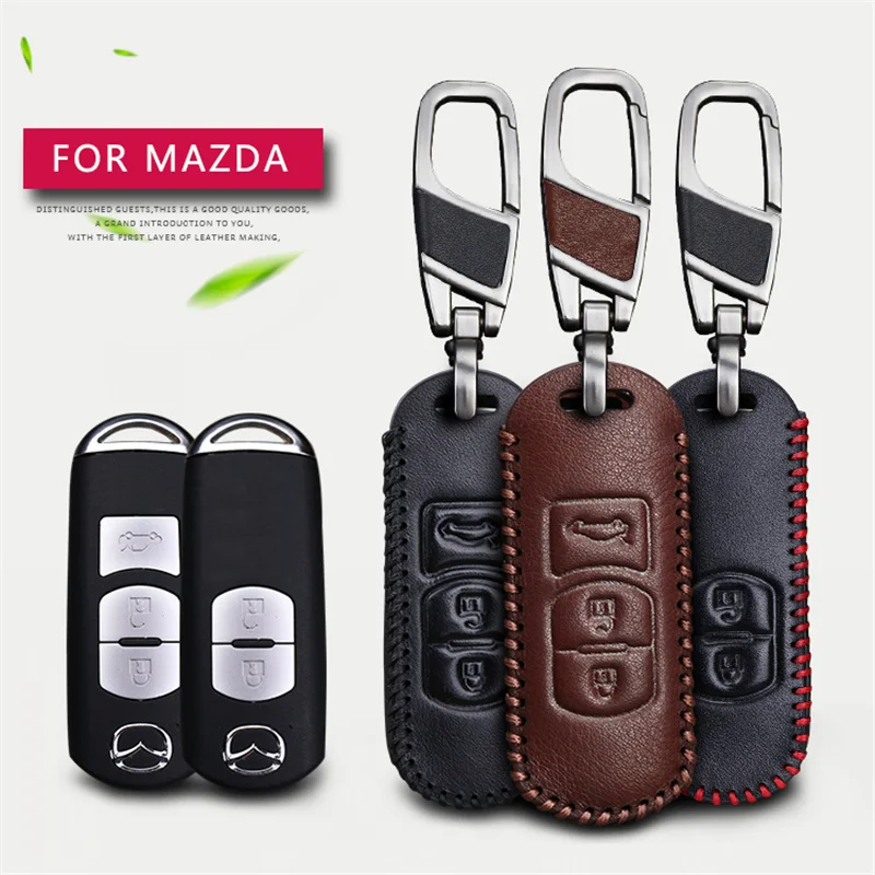 2017 New Leather Car Key Fob Case Cover For Mazda 2 3 5 6 CX5 CX-5 CX7 CX-7 RX8 MX5 CX-3 Remote 2&3 Buttons Key Chain Case цена 2017 New Leather Car Key Fob Case Cover For Mazda 2 3 5 6 CX5 CX-5 CX7 CX-7 RX8 MX5 CX-3 Remote 2&3 Buttons Key Chain Case цены онлайн