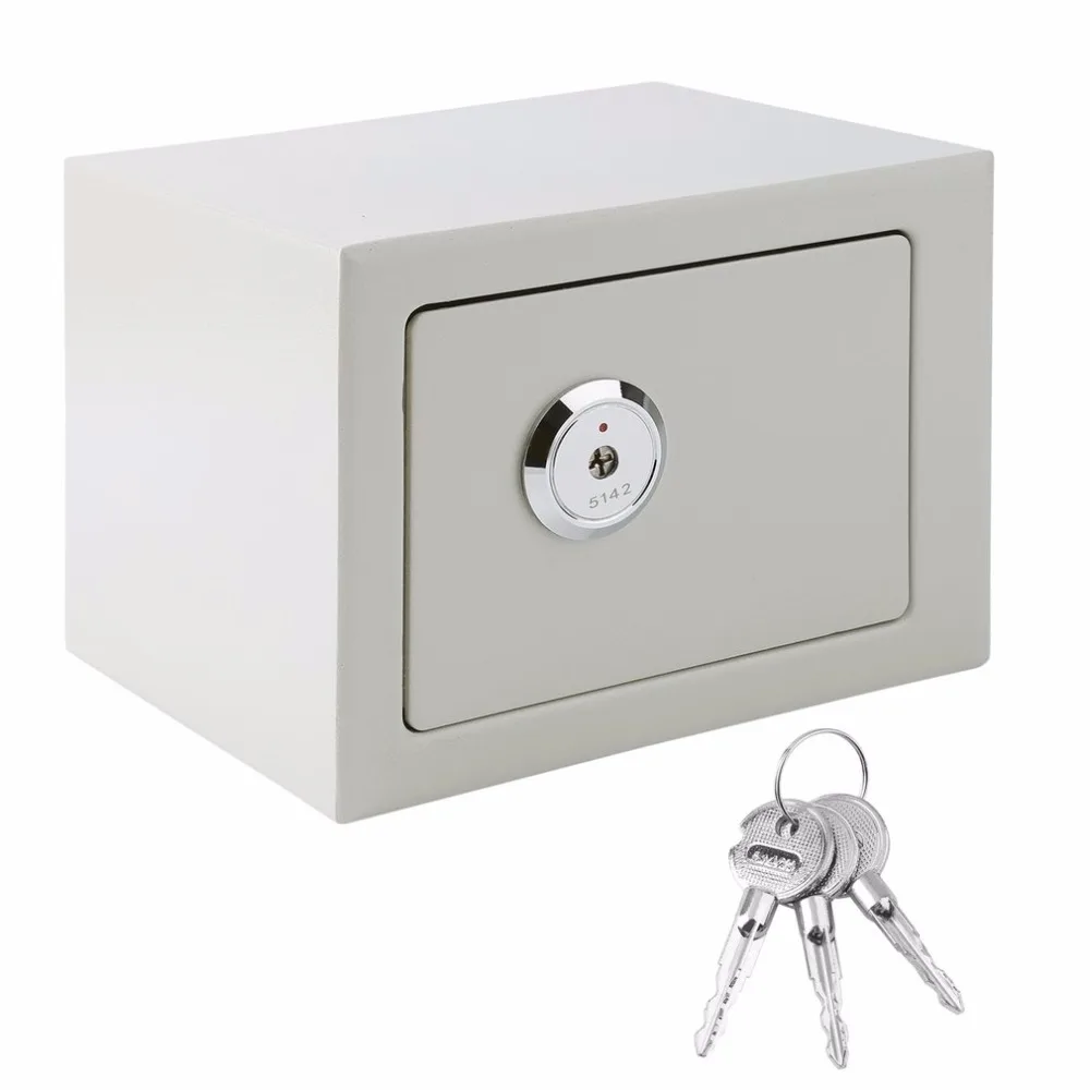 

Durable secrete box Home Security Money Cash Safe Box Strong Steel key lock Safety Box Portable Lockable Jewelry Storage Case