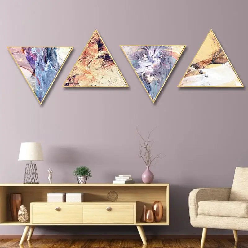

Modern abstract living room triple fresco Light luxury porch decorative painting Nordic ins wind home Background wall painting