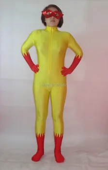 

Red & yellow Marvel Comics Firestar Spandex Superhero zentai suit Halloween Costume party