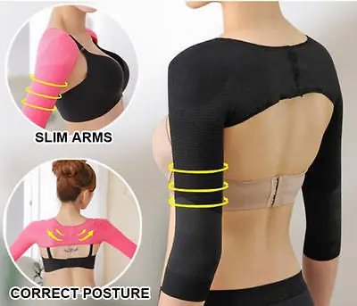 

Women Shoulder Arm Control Slimming Shaper Long Sleeve Slimmer Shapewear M L