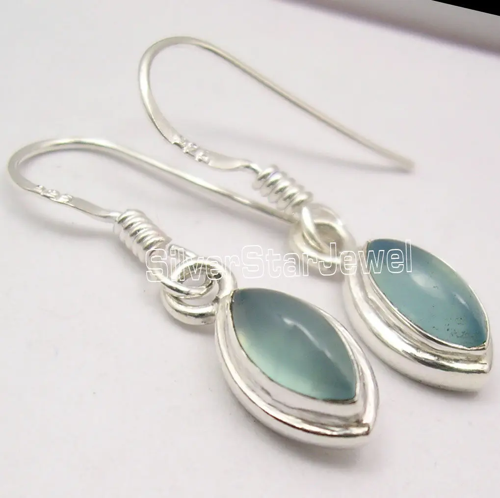 

Chanti International Silver CHALCEDONY FRENCH WIRE ETHNIC Earrings 2.8 CM ONE OF A KIND