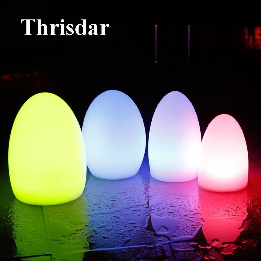 

Thrisdar RGB Egg Shaped LED Night Light light With Remote Anti-fall Bar Table Lamp Restaurant Hotel Decorative Table Light