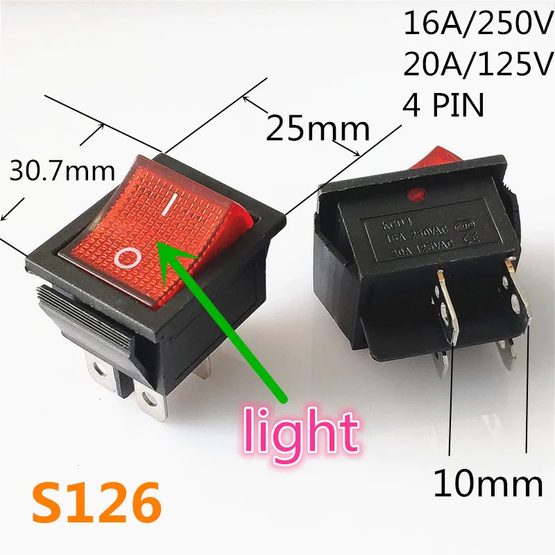 SPST KCD 3PIN 6PIN вкл/выкл квадратный лодочный кулисный переключатель DC AC 16A/250V Автомобильная приборная панель пластиковый переключатель дропшиппинг - Цвет: S126