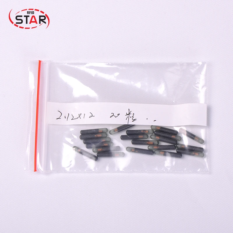 

(50pcs/lot) T5577 chip FDX-A microchip 2.12*12mm rfid pet Animal microchip transponder 125khz glass tube rfid tag implant chip