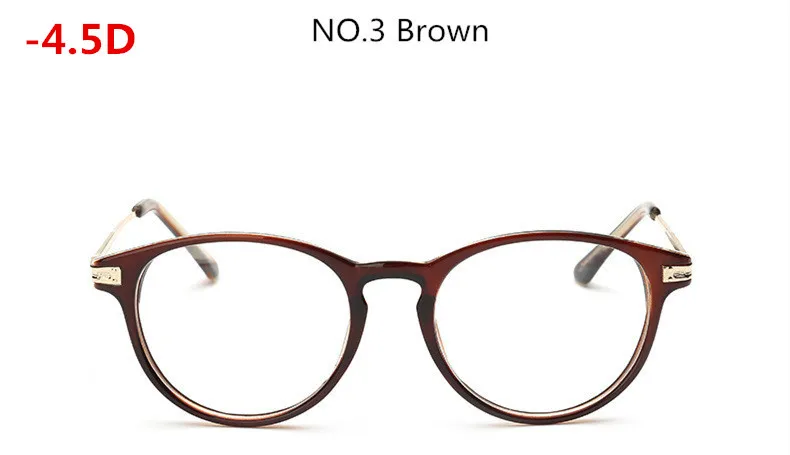 Ретро очки в коричневой оправе для близорукости, модные очки для близорукости для женщин и мужчин-100-150-200-250-300-350-400-450-500-600 - Цвет оправы: Myopia 450
