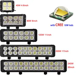 Высокое качество двойной ряд прямо с roadled светлая полоса 40 Вт 80 Вт 120 Вт 200 Вт 240 Вт 4,6 8 11 17 20 "дюймовый 12 В 24 В грузовик автомобиль внедорожник ATV