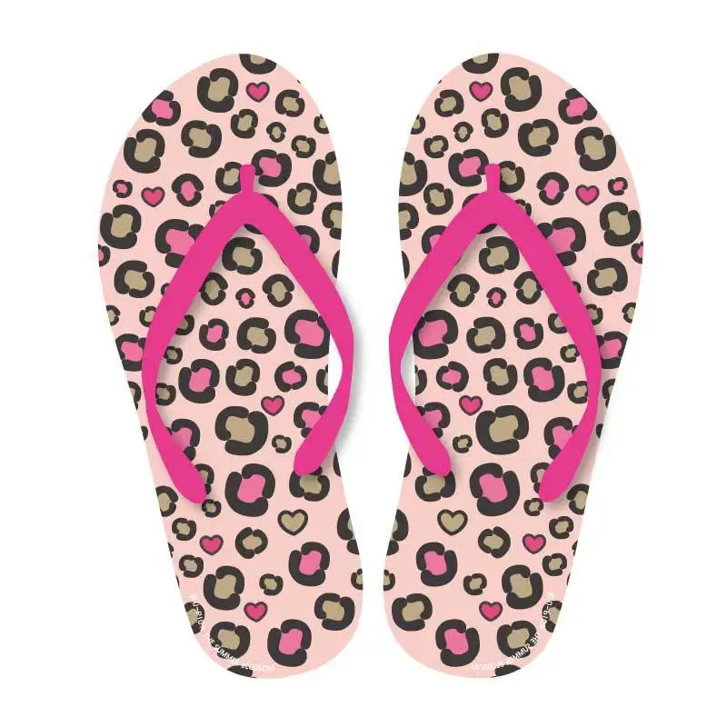 U PICK Original Women Sandals Summer Beach Slipper Fashion Animal Stripe Comfortable Flat Heel Flip Flop