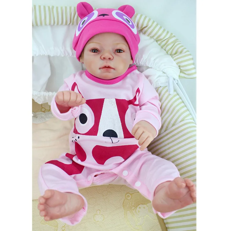 

2017 New 55cm Full Silicone Reborn Girl Baby Doll Lifelike Newborn Realistic Princess Babies Doll Lovely Birthday Gift Juguetes