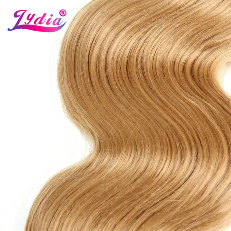 Synthetic Hair Weaving for Women Bundles Lydia Nature Wave Hair Extension Yaki Body 16"-26" Pure Color 27# 3PCS/lot Blonden