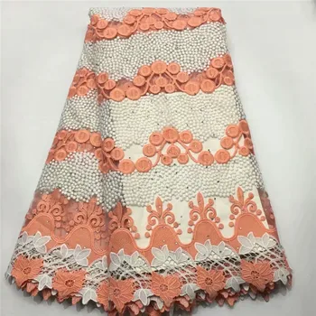 

2019 Latest African French Lace Fabric High Quality Embroidery Tulle Net Lace Fabric with Stones for African Lace Dress E65-2861
