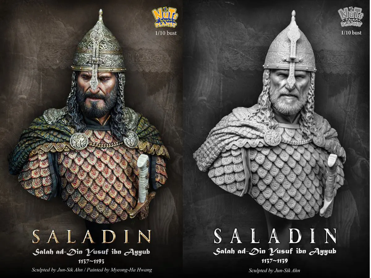 

1/10 resin character model bust ancient history film Saladin king package gk hand to do white model X63