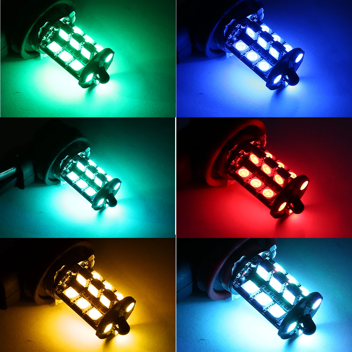 New Pair H11/H9/H8 5050 27SMD RGB LED Fog Driving Light Lamp Bulb+Remote for Car Signal Atmosphere Lighting