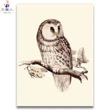 Сова на ветке животная картина diy картина по номерам с упаковкой нарисованная на холсте для раскрашивания по номерам для детской комнаты декор