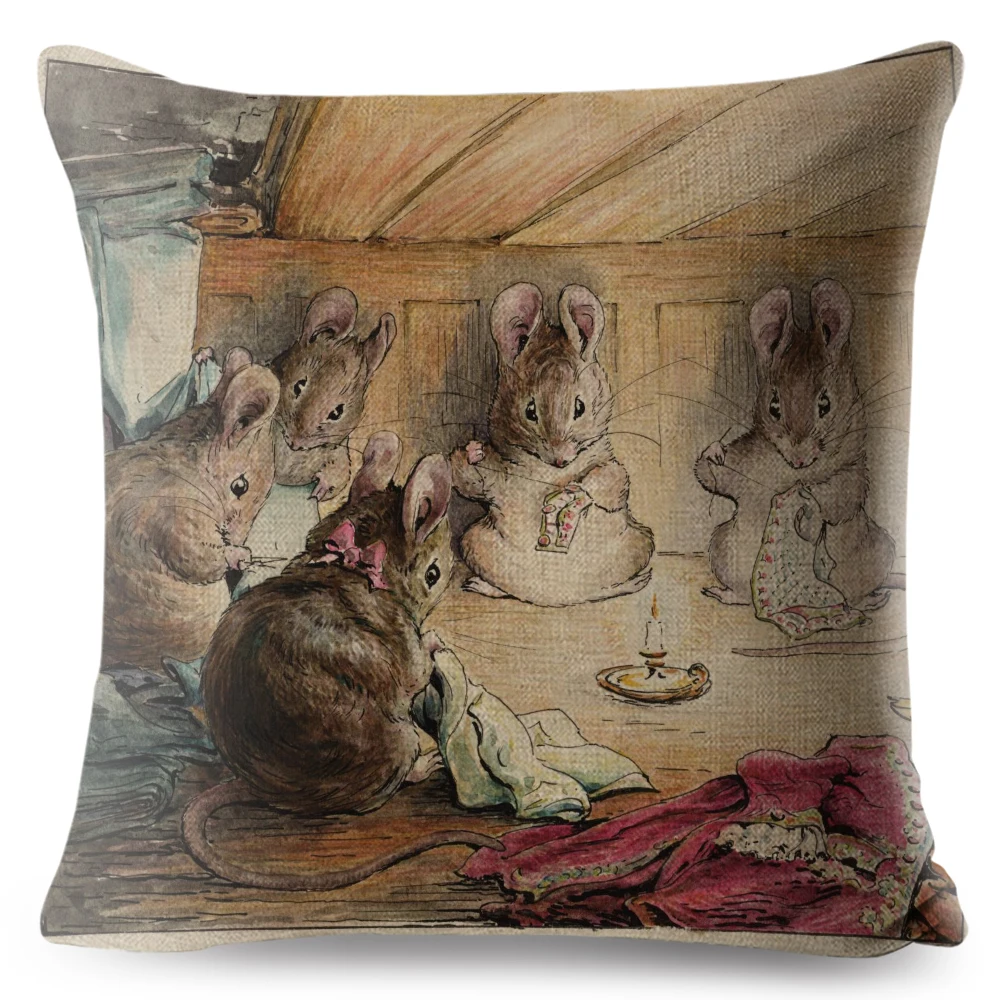 FOKUSENT Peter Rabbit наволочка с рисунком, наволочка, подушка с черепом, наволочки, чехол для подушки в виде животных для дома, дивана, украшения, чехол для подушки