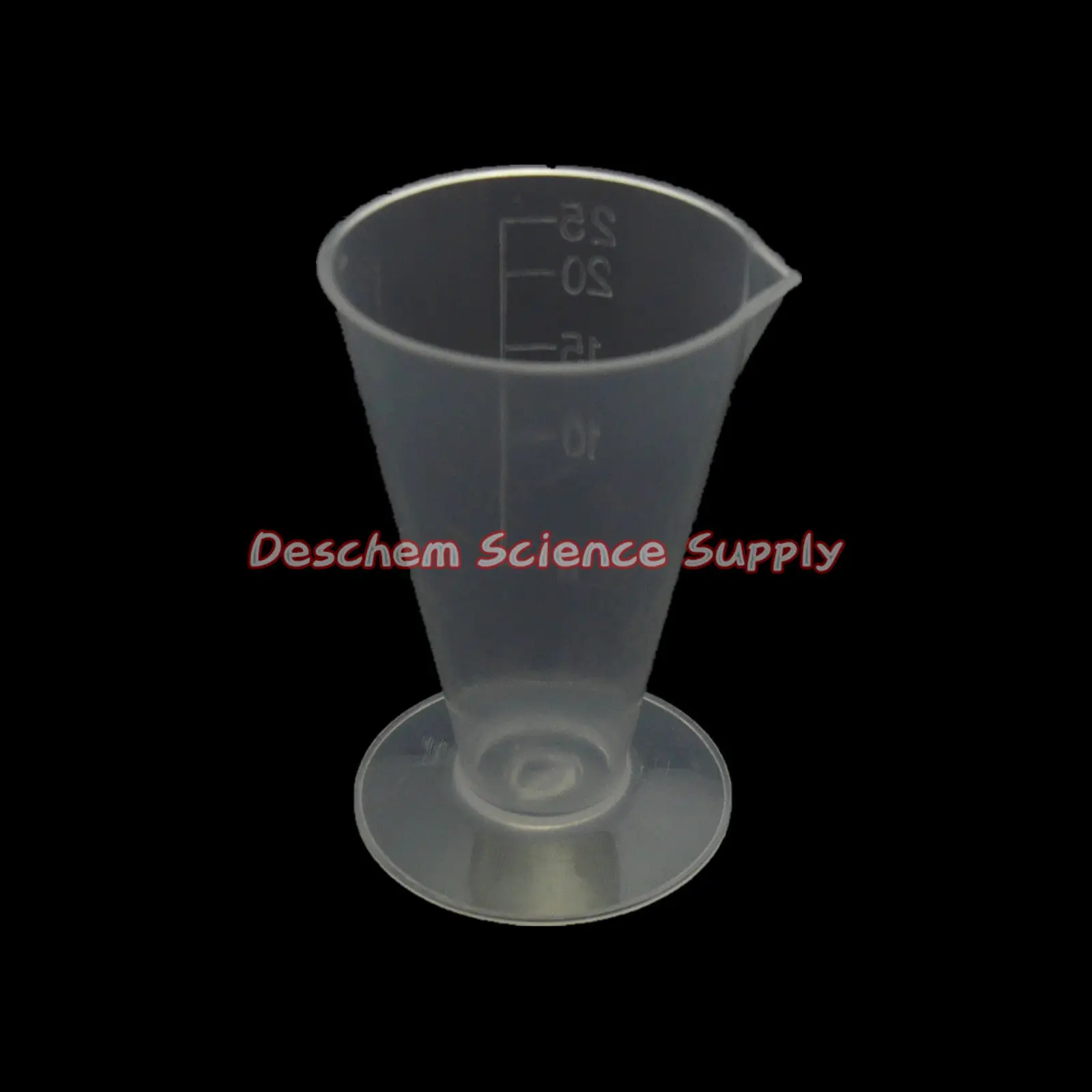 2PCS 25mL Plastic Conical Measuring Cup,New Lab Chemical Plasticwarein