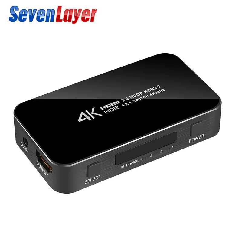  Digital av adattatore HDMI2.0 interruttore 4K HD 4 Porta 4K x 2K Audio óptico TOSLINK HDMI con IR d