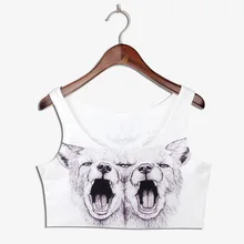 Волки Для женщин Блузки для малышек Летний стиль г. Для женщин укороченный Топ без бретелек Sexy Растениеводство Топ бюстье майка Для женщин Майки