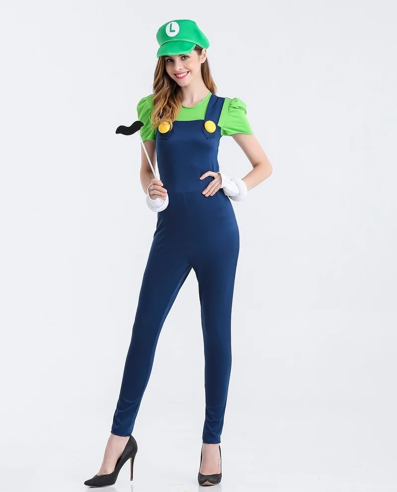 Plus Size S XXL Sexy Adult Women Super Mario Costume Halloween