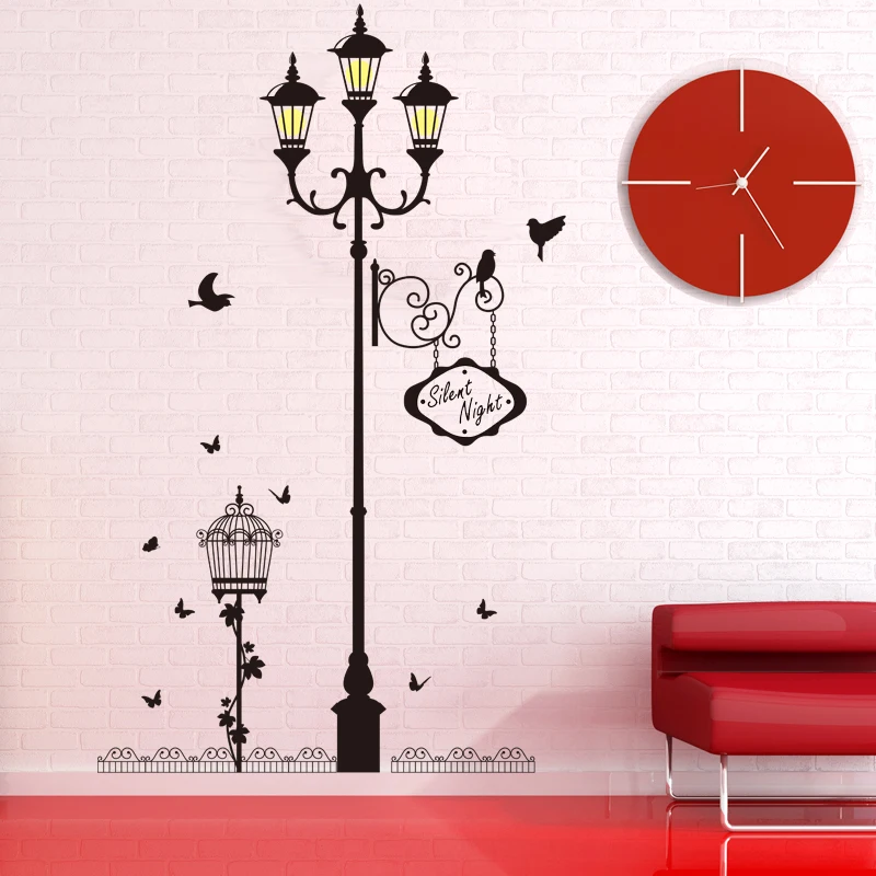 

1 Set Pretty 3D Street Lamp Decorative Combination DIY Wall Sticker Decor Street Lamp DIY Home Party Bedroom Decor Wall Decal