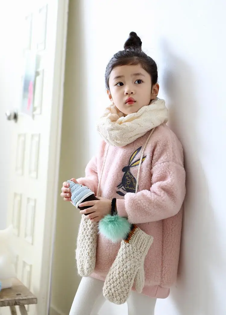 

2017 Autumn Korean Children Coat Big Virgin Warm Cashmere Coat Children's Clothing Burst Models
