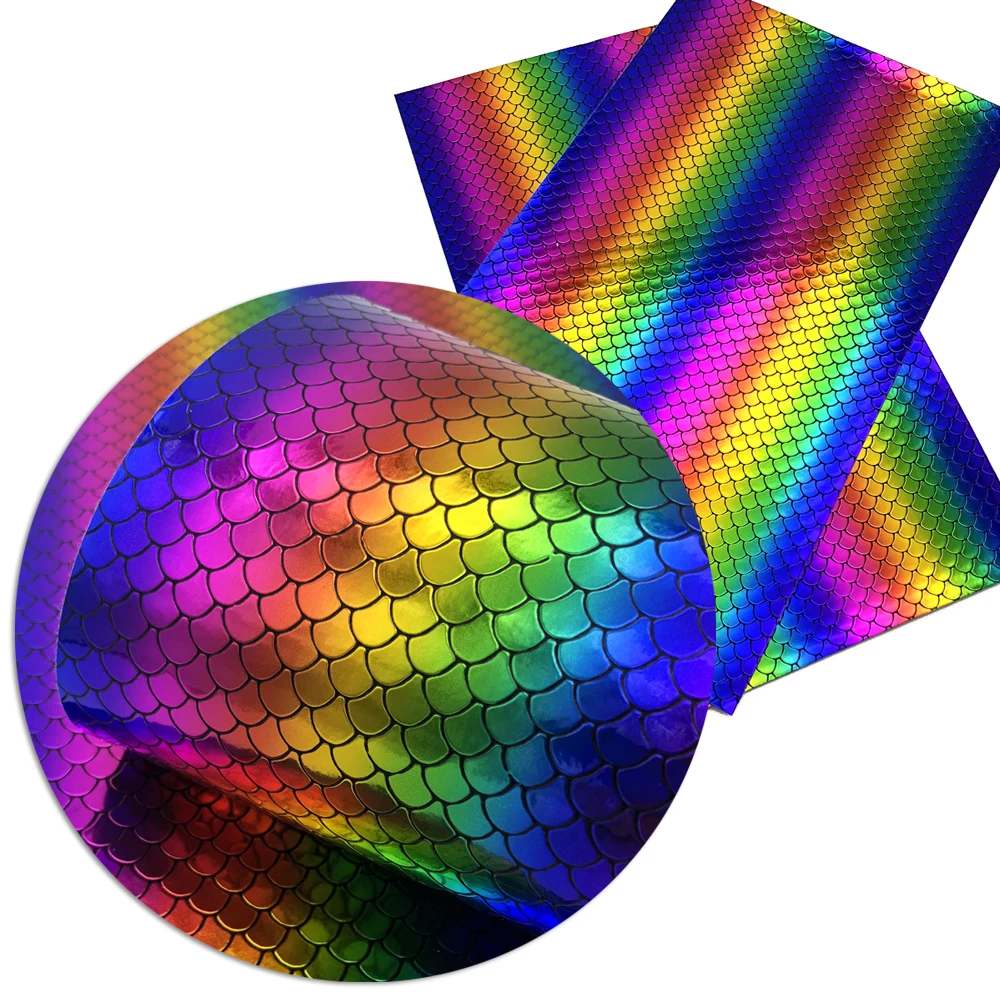 Buy New 20*34cm Striped Fish Scale Vinyl Synthetic