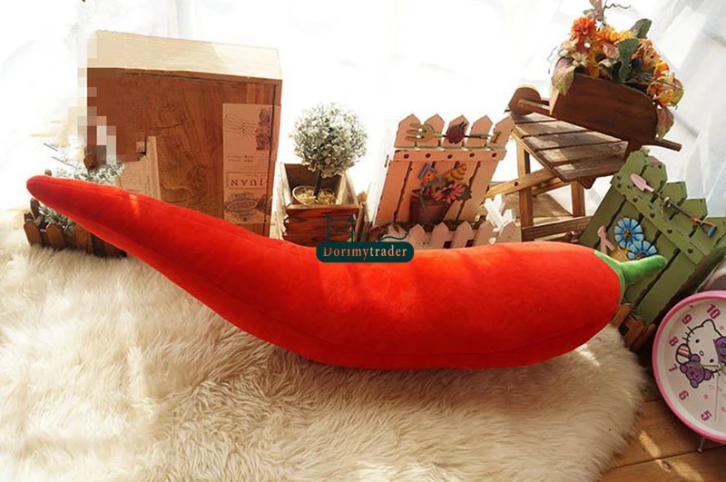 Dorimytrader New Novelty Toy 70cm Big Soft Plush Red Beauty Chili Toy 28'' Giant Stuffed Hot Pepper Doll Pillow Nice Gift DY60594 (10)