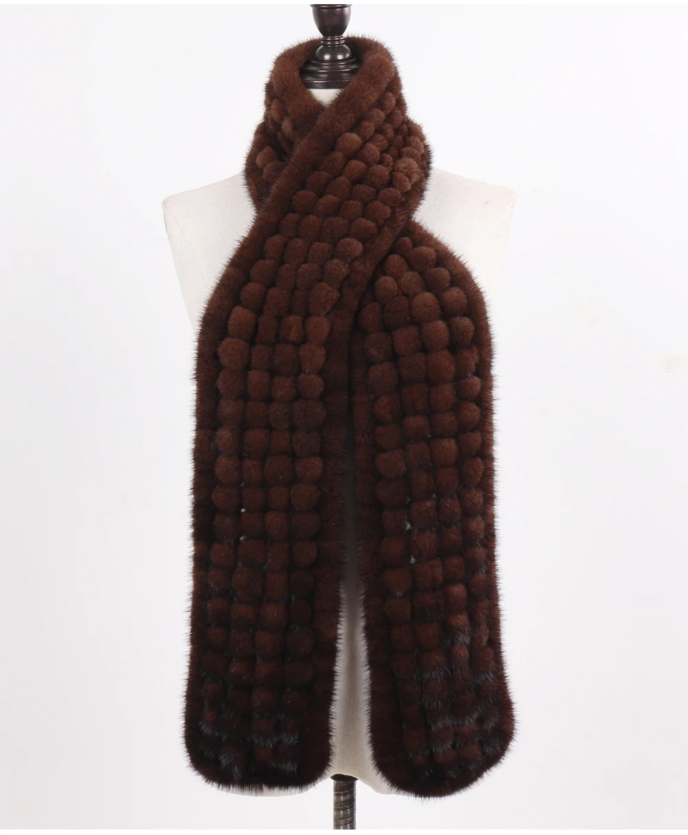Зимний женский роскошный качественный шарф из натурального меха норки, натуральный мягкий шарф ручной вязки из меха норки, женские теплые шарфы из натурального меха