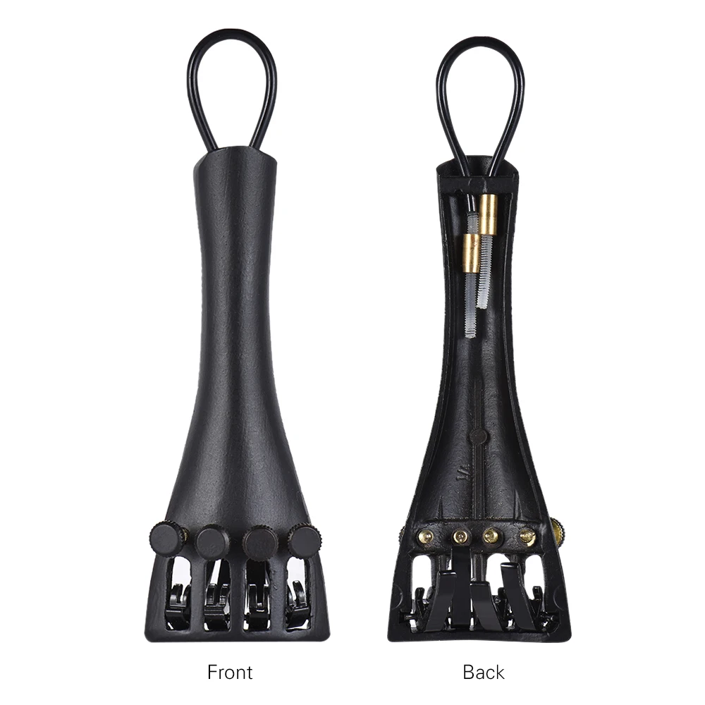 

1/8 1/2 1/4 3/4 4/4 Violin Fiddle Tailpiece Aluminum Alloy with 4 Fine Tuners Adjustable Tailgut Tailcord