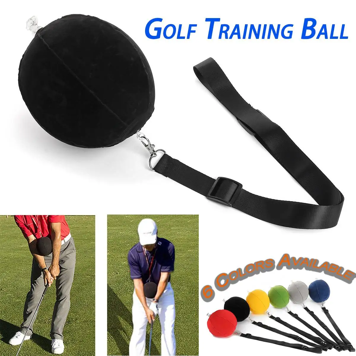 Golf Intelligent Impact Ball Golf Swing Trainer Aid Assist Posture Correction Training Supplies for Combined Practice 6 Color