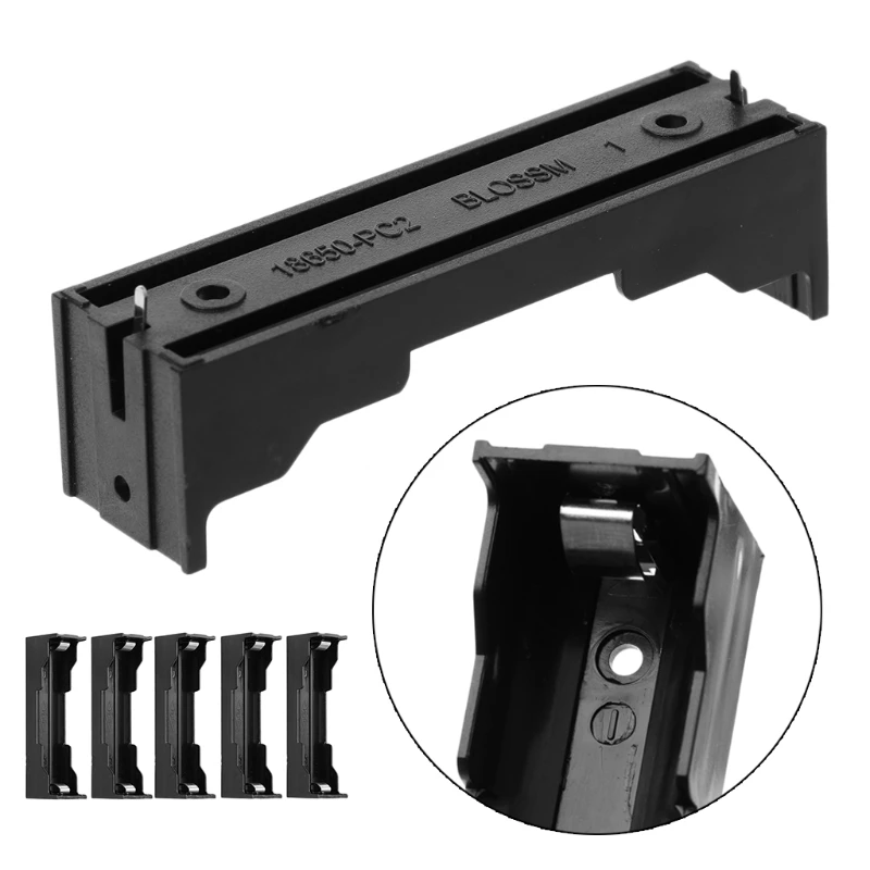 

OOTDTY 5Pcs/Set DIY ABS Storage Box 2-Pin Holder Case For 1x Li-ion 18650 3.7V Battery