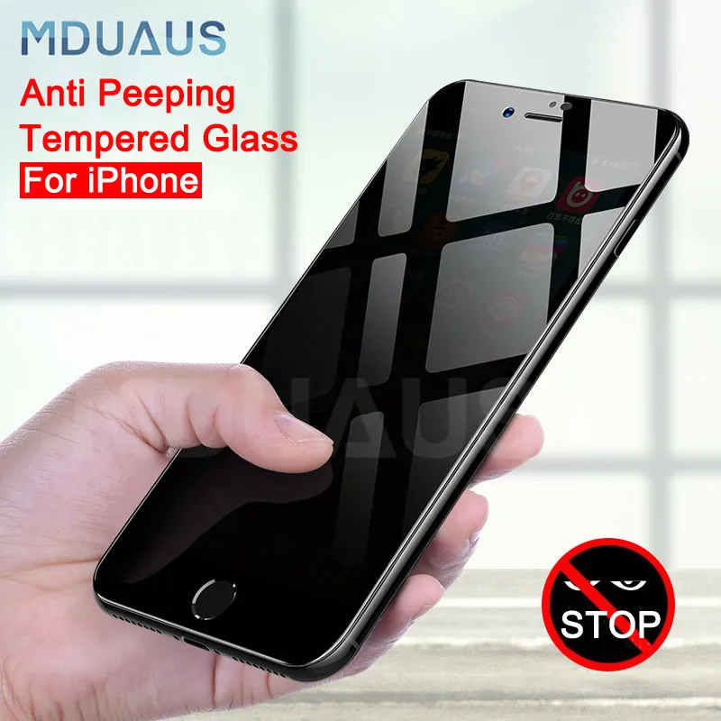 

Privacy Protective Tempered Glass on the For iPhone X XR XS MAX 5 5S SE Screen Protector For iPhone 7 6 6S 8 Plus Film Case