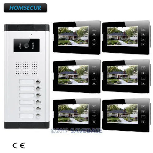 

HOMSECUR 7" Apartment Video Secure Doorbell Intercom Electric Lock Supported