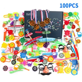 

100pcs/ Set Kids Birthday Party Favors Filler Funny Assorted Gift Bulk Toys Set Treasure Box Prizes Pretend Play Groceries Toys