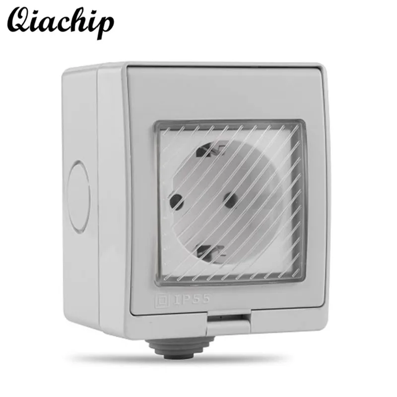 

QIACHIP AC 100-250V EU US Plug WiFi Smart Home Weatherproof Outdoor Socket App Control Home Outlet Z50