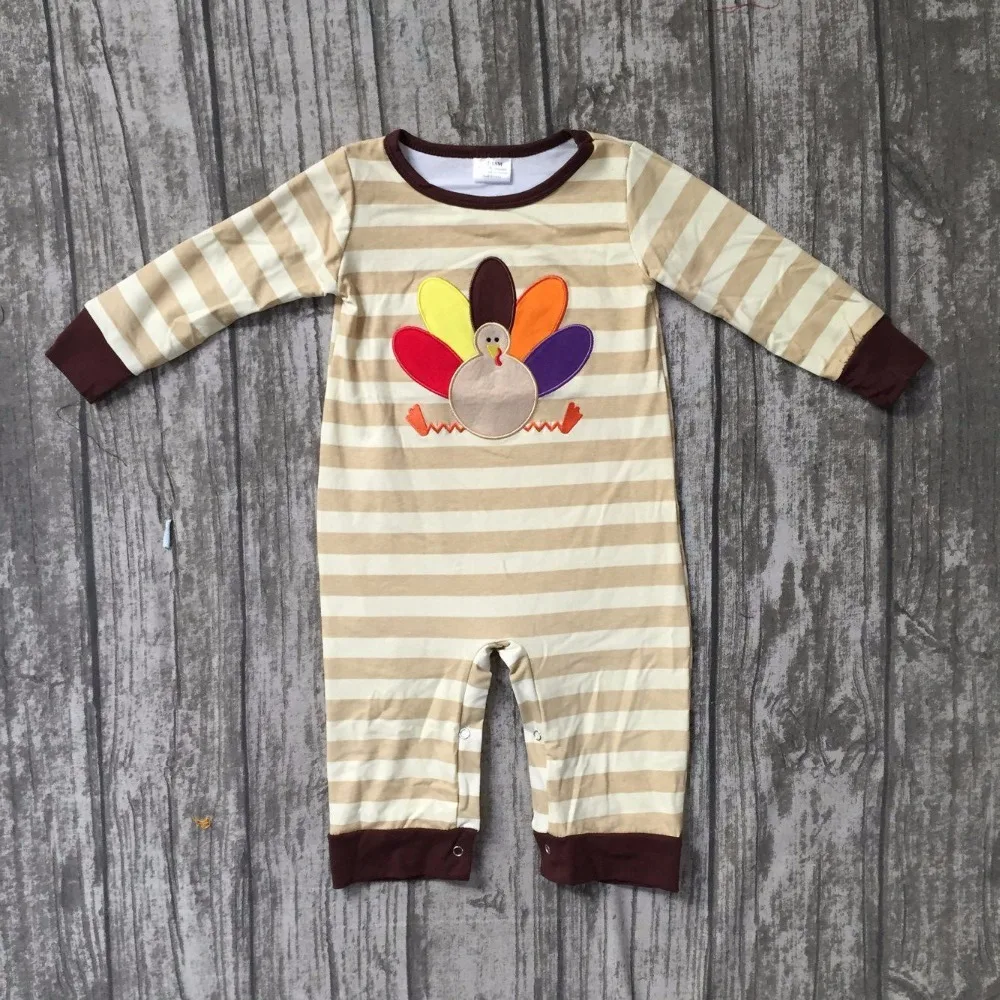 new Thanksgiving turkey cotton Fall baby girls full sleeve infants soft light striped brown gift tutu
