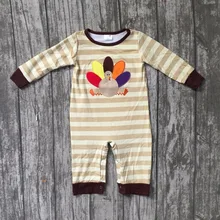 new Thanksgiving turkey cotton Fall baby girls full sleeve infants soft light striped brown gift tutu